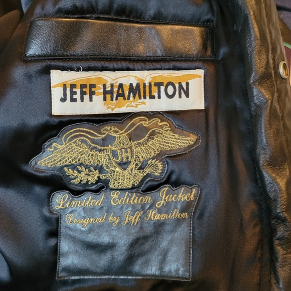 VTG Daytona Bike Week Jeff Hamilton 96 Biker Ball Leather Bomber Jacket Mens XL - Picture 4 of 17